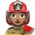 👩🏽‍🚒 woman firefighter: medium skin tone display on Apple